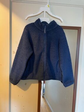 Cozy Navy Sherpa Zip Jacket